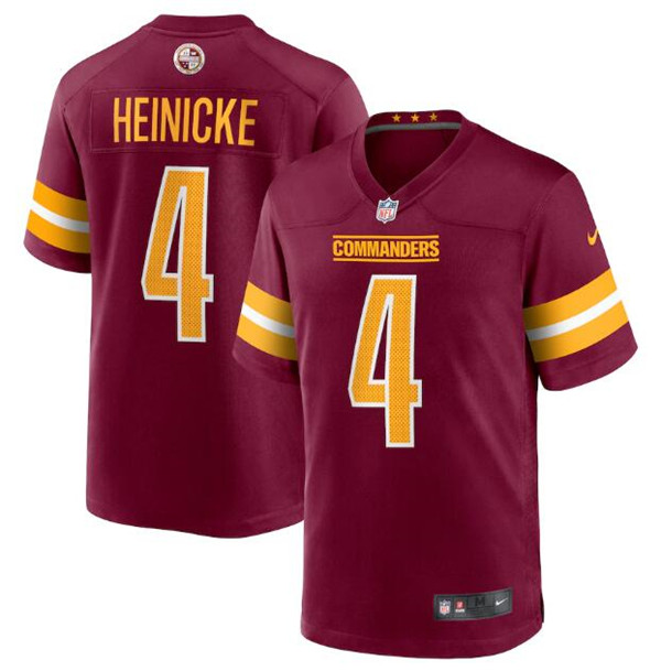 Men & Women & Youth Washington Commanders 4 Taylor Heinicke 2022 Burgundy Game Stitched Jersey